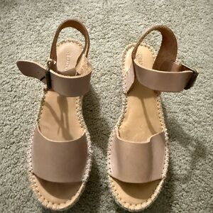 Soludos Beige Leather Sandals